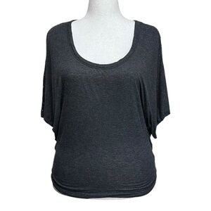 Heather by Bordeaux Gray and Black T-shirt Size Small